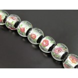 Zdjęcie - Szkło weneckie lampwork kulka róża w czerni 18mm